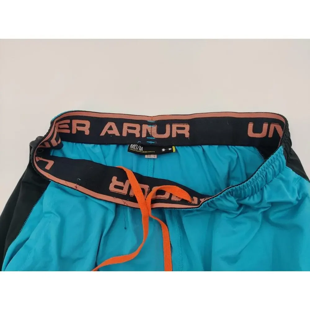 Under Armour Loose Athletic Shorts Mens‎ Size Medium Teal Performance Drawstring